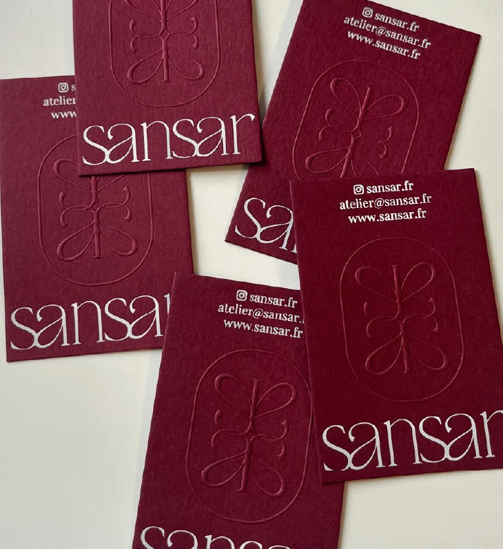 Cartes de visite Sansar bordeaux